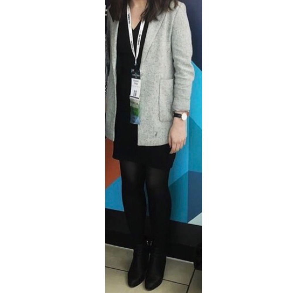 Minimalist Grey Cos Wool Coat